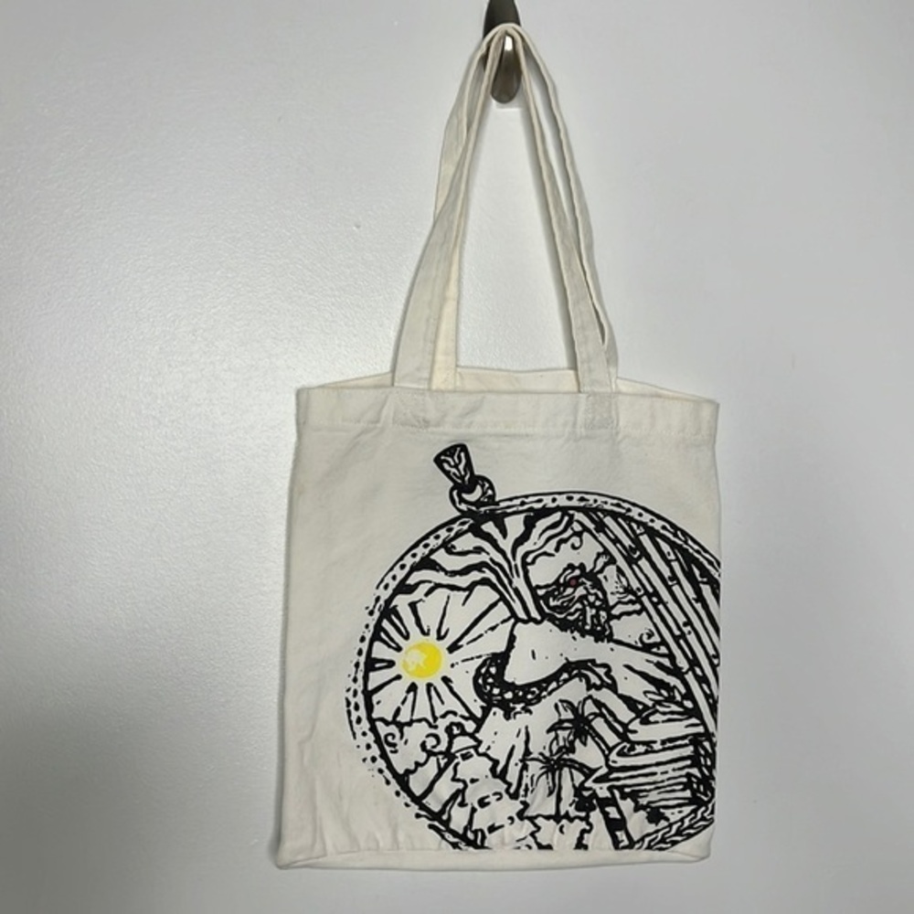 John Hardy white and black canvas tote bag - Picture 1 of 4